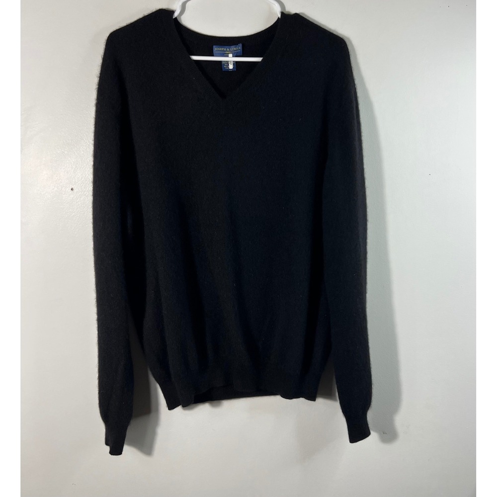 Mens Joseph & Lyman V Neck Cashmere Sweater Black‎ L